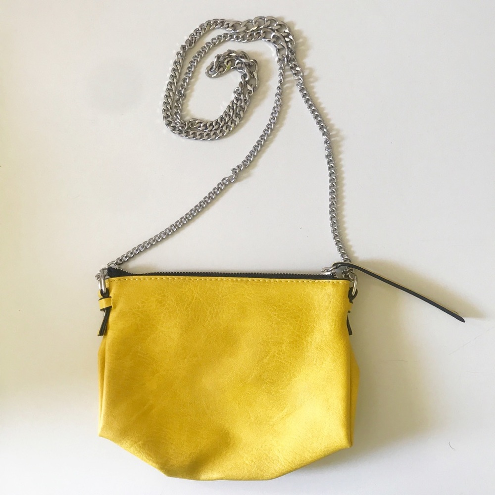 NWT Zara Trafaluc Yellow Faux Leather Bag
